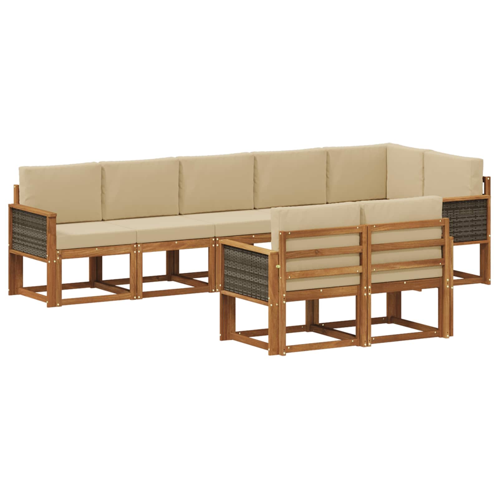 Ensemble de canapés d'extérieur 8 pcs Naturel et Beige - XIOS