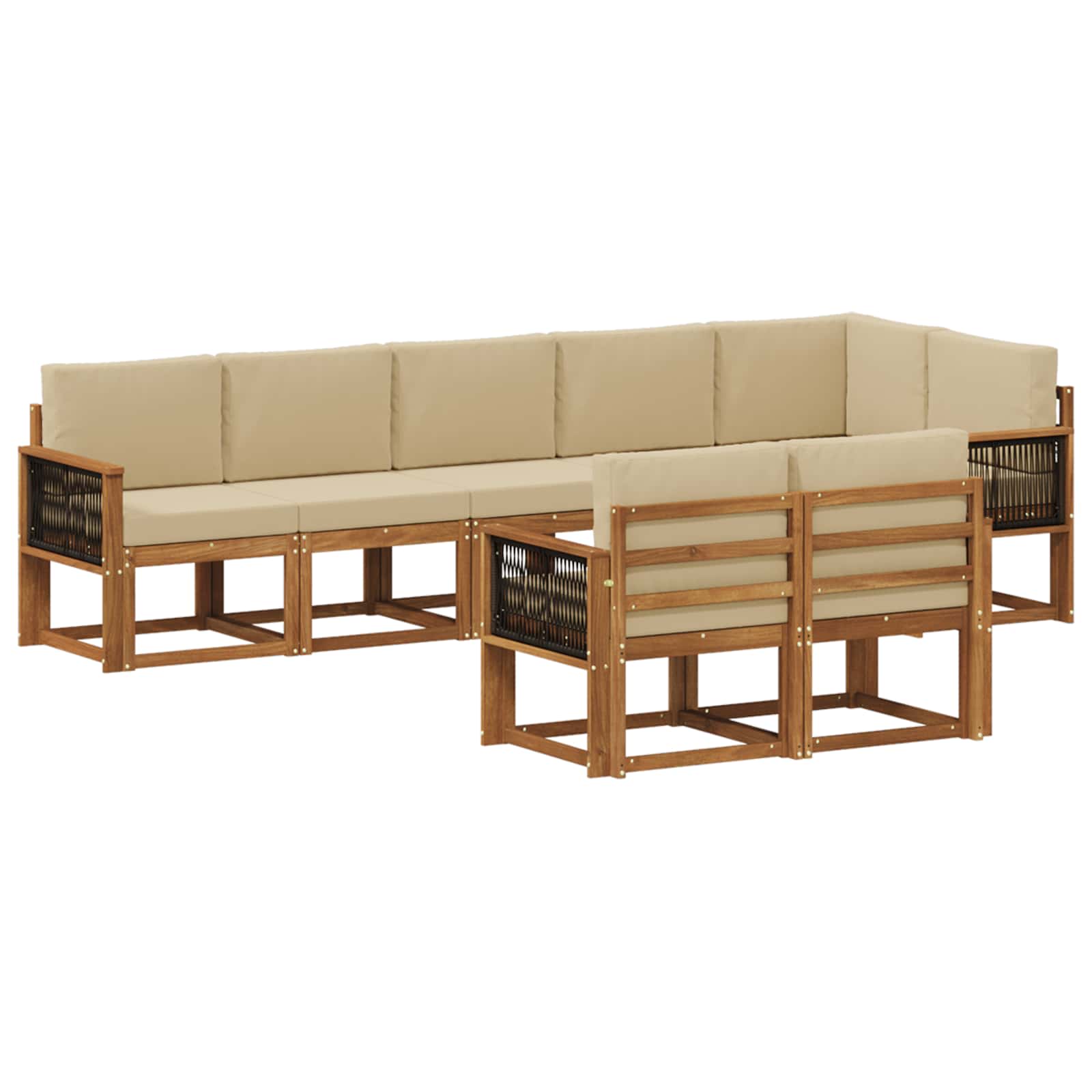 Ensemble de canapés d'extérieur 8 pcs Naturel et Beige - XIOS