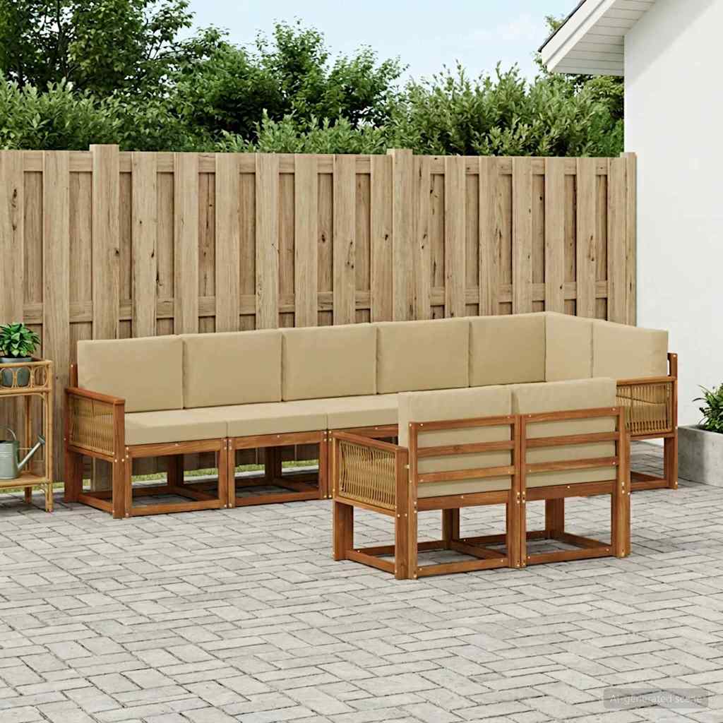 Ensemble de canapés d'extérieur 8 pcs Naturel et Beige - XIOS