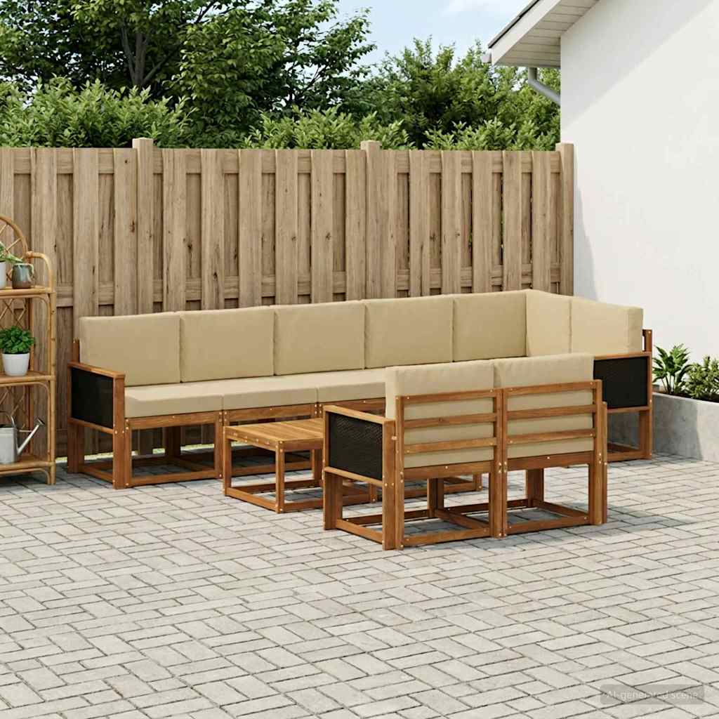Ensemble de canapés d'extérieur 9 pcs Naturel et Beige - XIOS