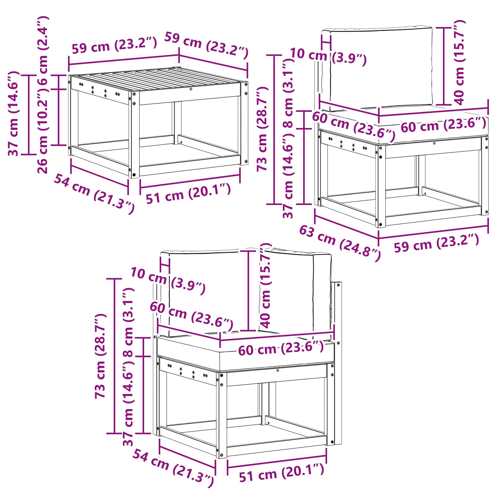 Ensemble de canapés d'extérieur 9 pcs Naturel et gris clair - XIOS