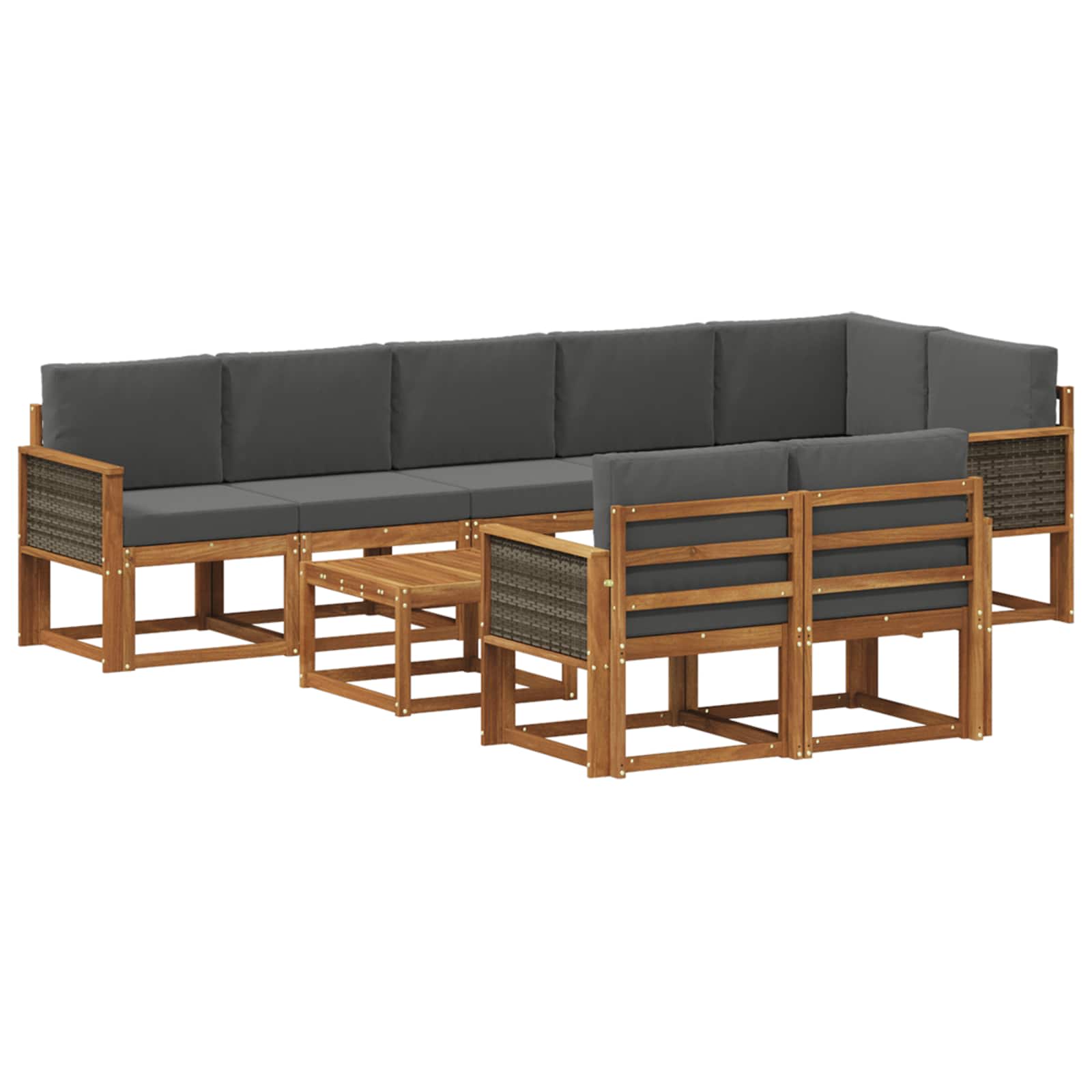 Ensemble de canapés d'extérieur 9 pcs Naturel et Anthracite - XIOS