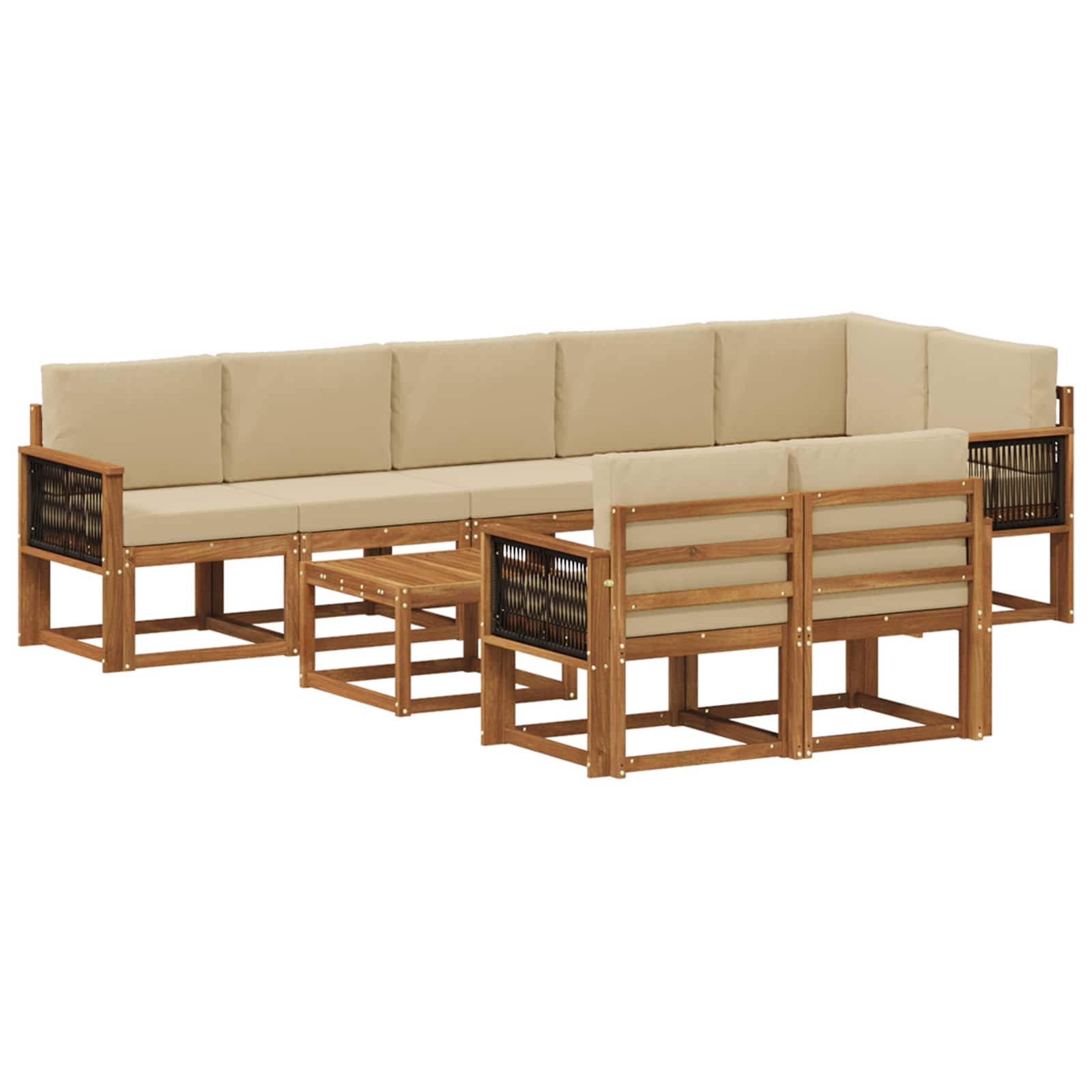 Ensemble de canapés d'extérieur 9 pcs Naturel et Beige - XIOS