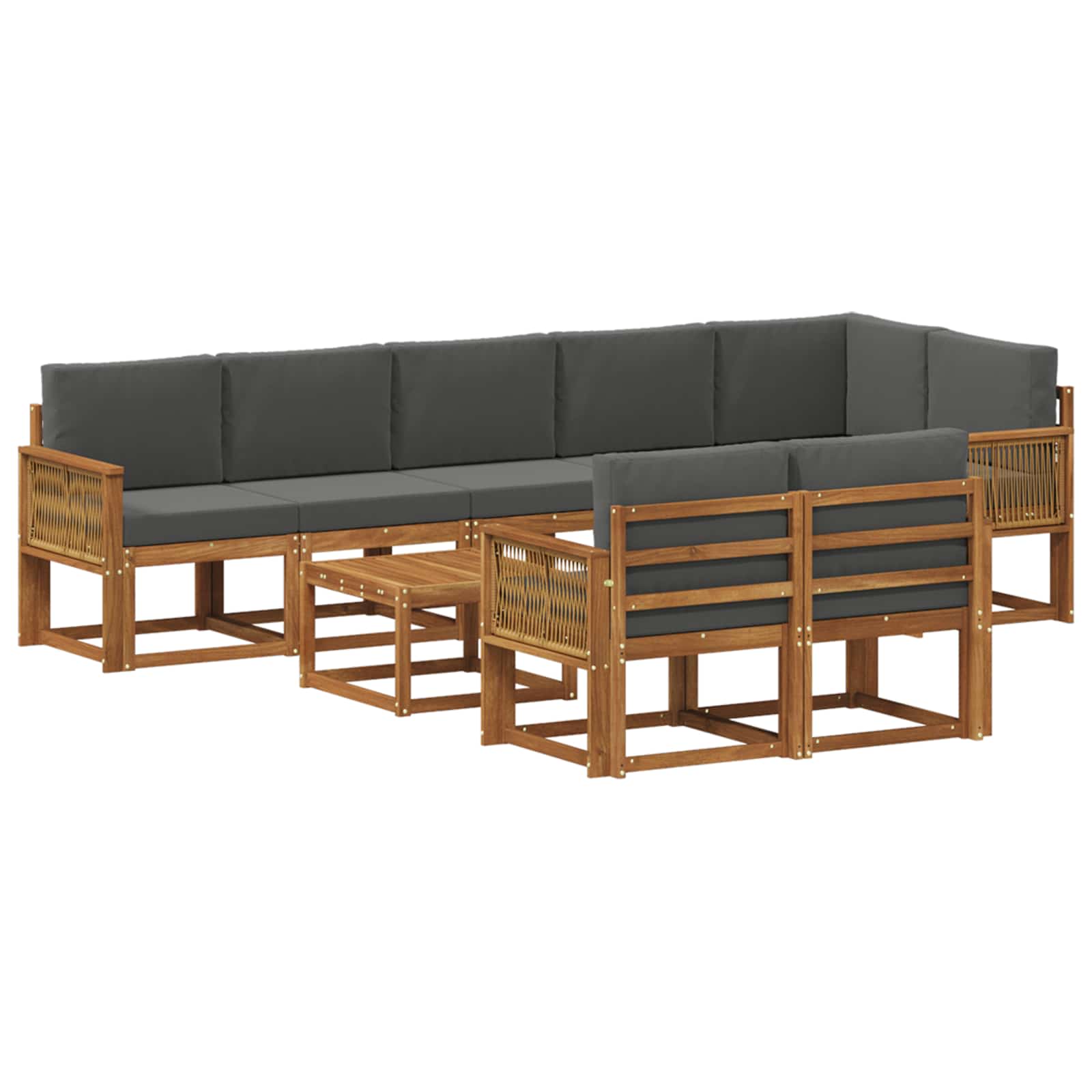 Ensemble de canapés d'extérieur 9 pcs Naturel et Anthracite - XIOS