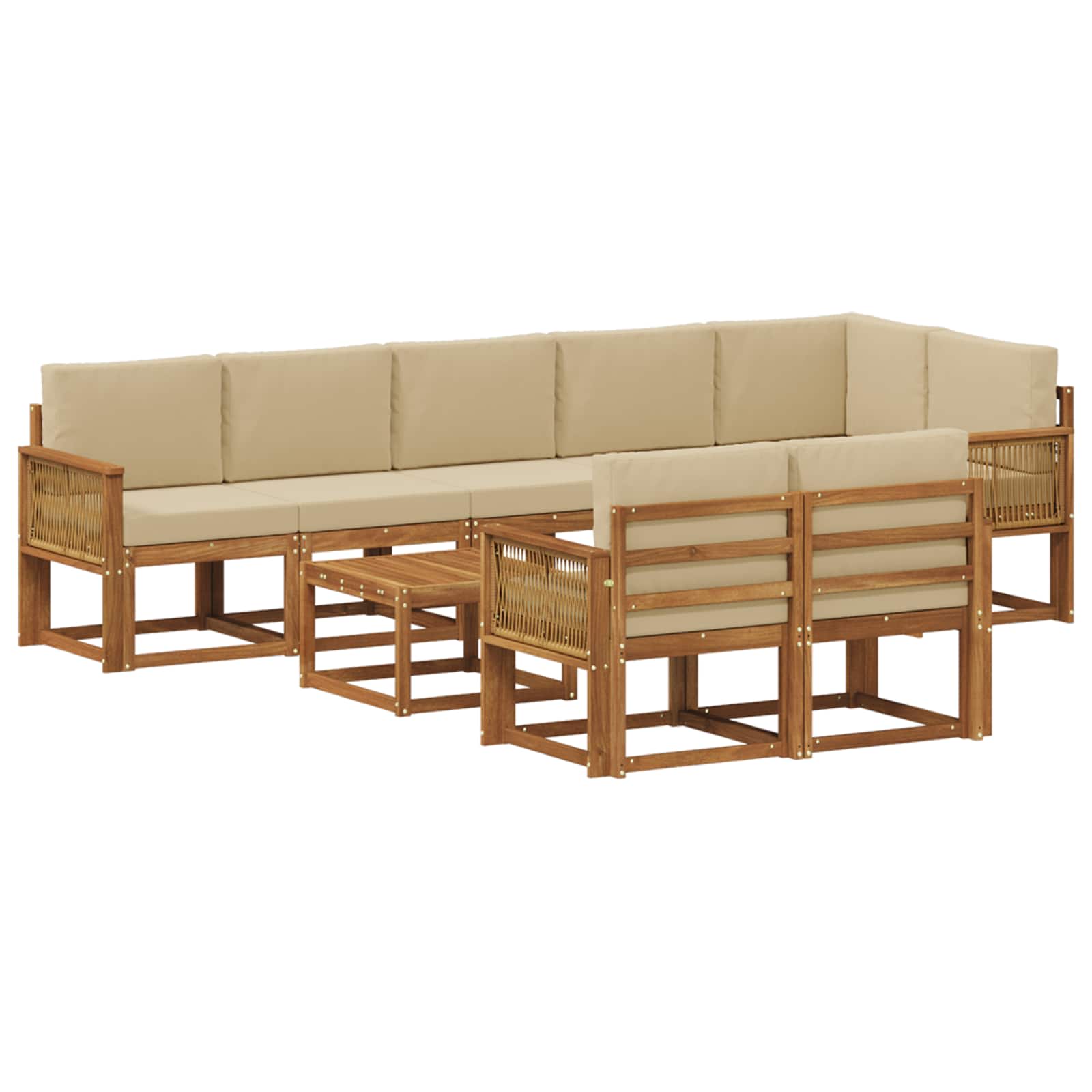 Ensemble de canapés d'extérieur 9 pcs Naturel et Beige - XIOS