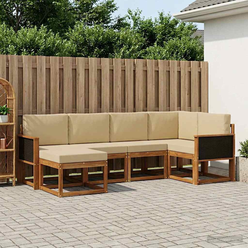 Ensemble de canapés d'extérieur 6 pcs Naturel et Beige - XIOS