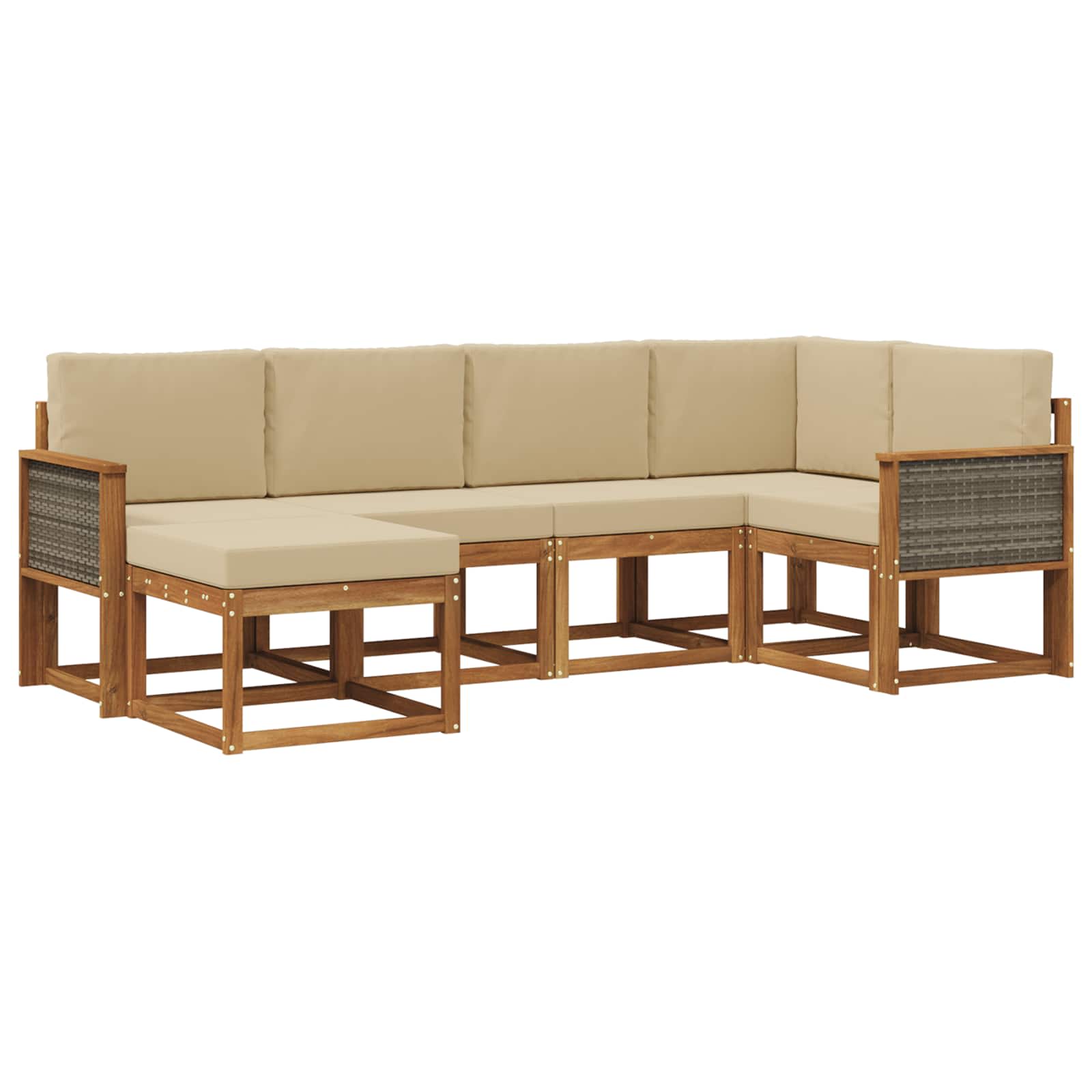 Ensemble de canapés d'extérieur 6 pcs Naturel et Beige - XIOS