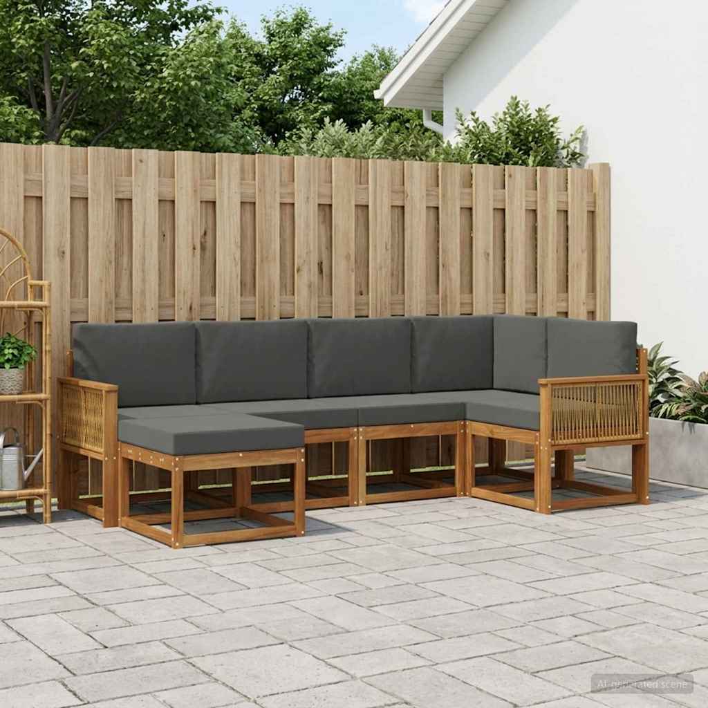 Ensemble de canapés d'extérieur 6 pcs Naturel et Anthracite - XIOS