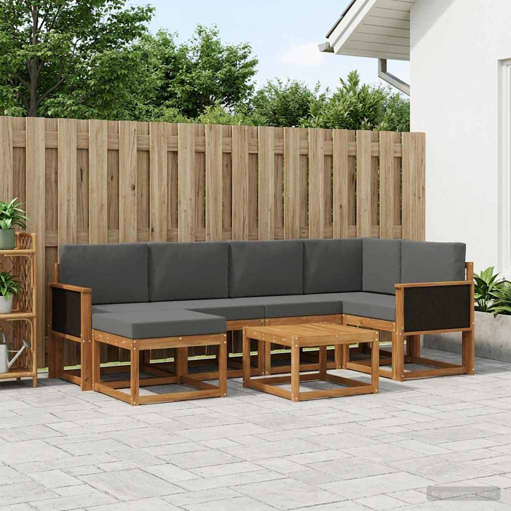 Ensemble de canapés d'extérieur 7 pcs Naturel et Anthracite - XIOS