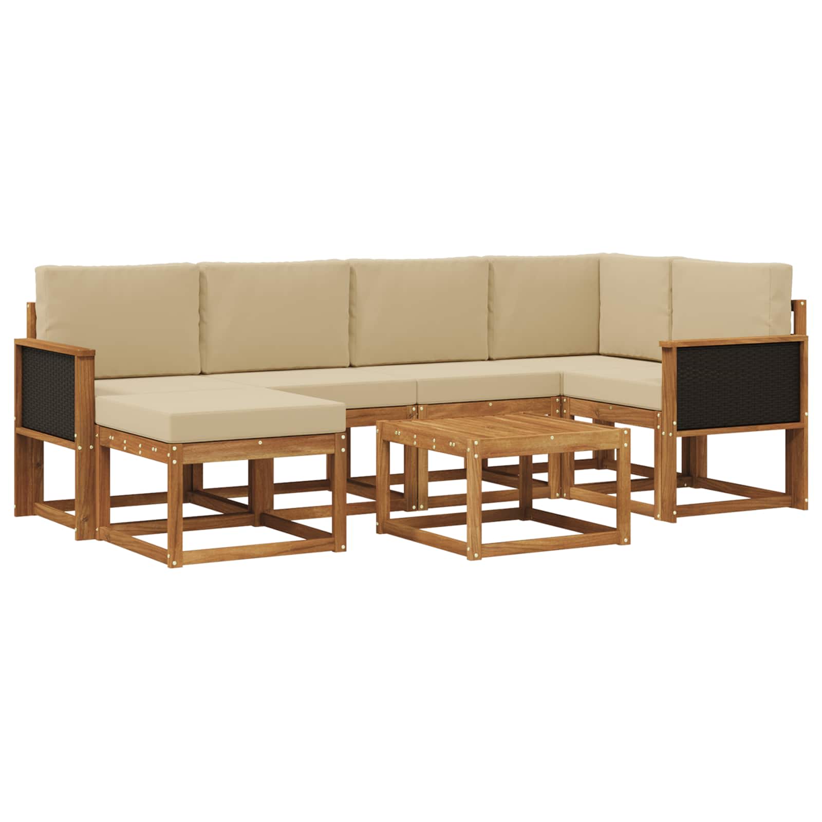 Ensemble de canapés d'extérieur 7 pcs Naturel et Beige - XIOS