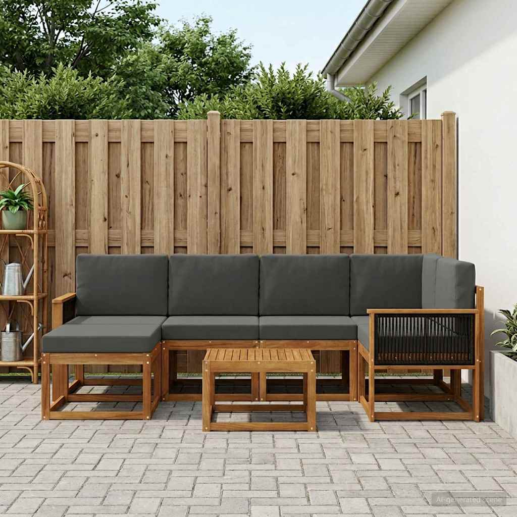 Ensemble de canapés d'extérieur 7 pcs Naturel et Anthracite - XIOS