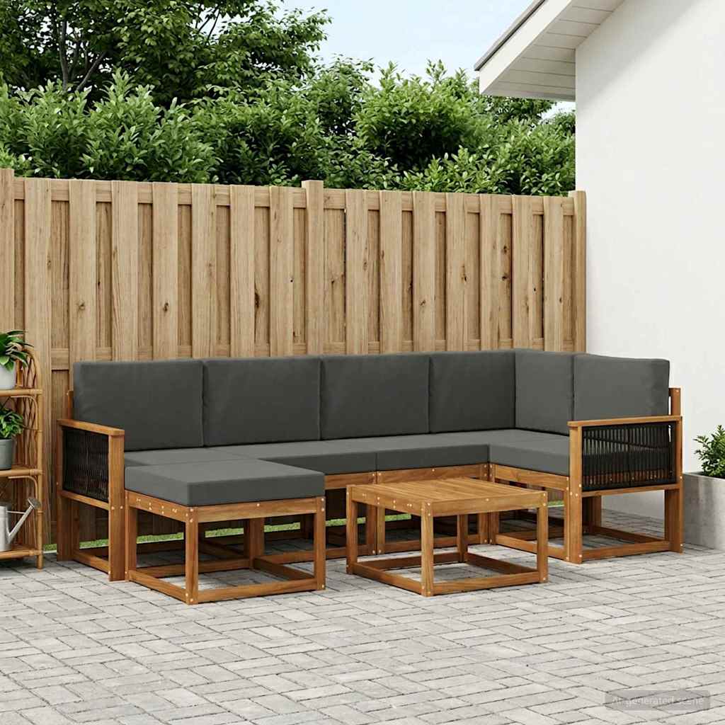 Ensemble de canapés d'extérieur 7 pcs Naturel et Anthracite - XIOS