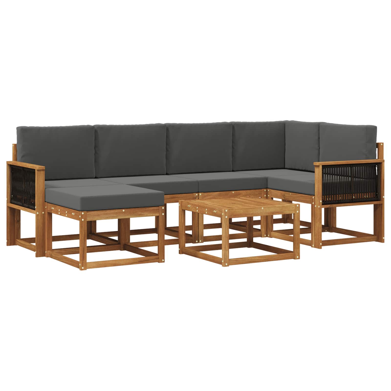 Ensemble de canapés d'extérieur 7 pcs Naturel et Anthracite - XIOS