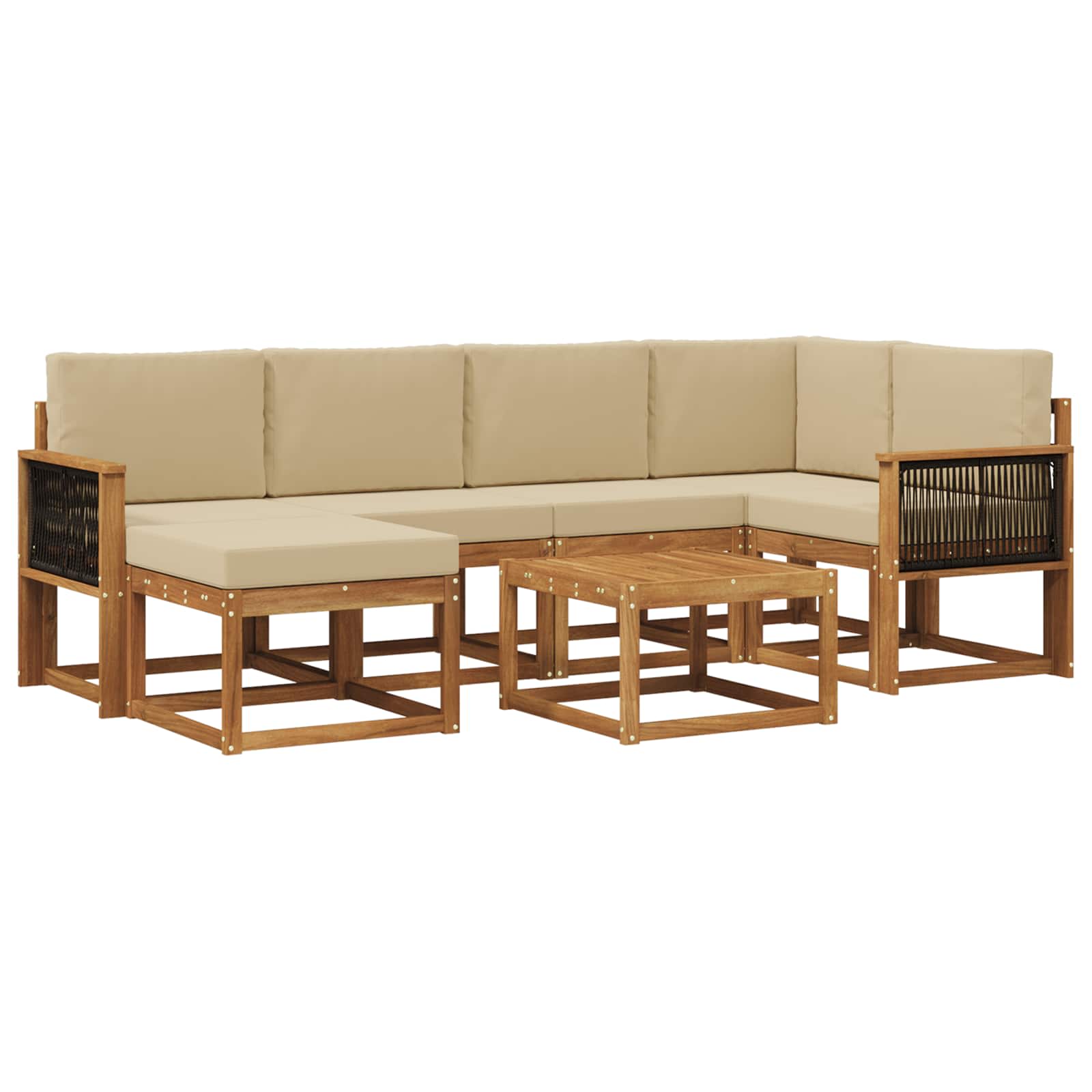Ensemble de canapés d'extérieur 7 pcs Naturel et Beige - XIOS