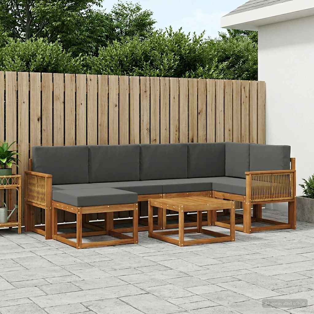 Ensemble de canapés d'extérieur 7 pcs Naturel et Anthracite - XIOS