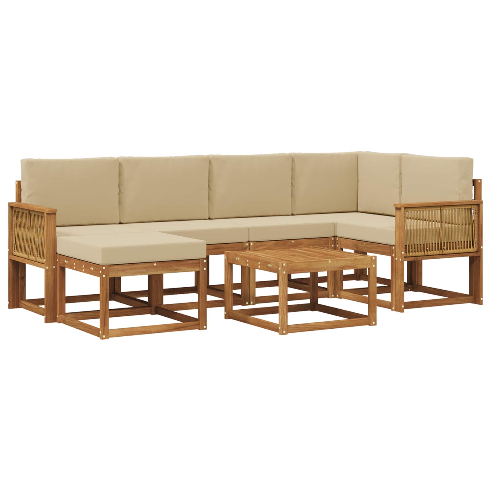 Ensemble de canapés d'extérieur 7 pcs Naturel et Beige - XIOS