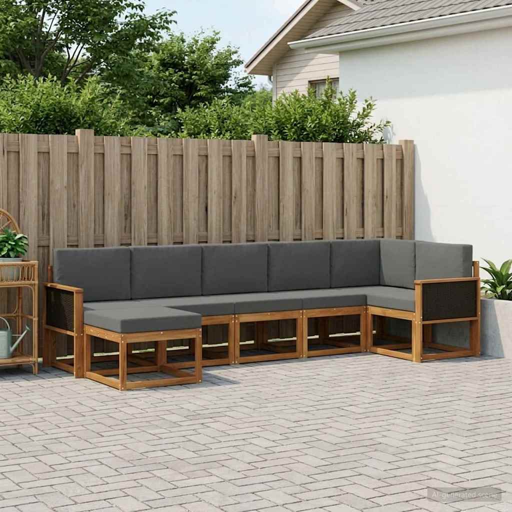 Ensemble de canapés d'extérieur 7 pcs Naturel et Anthracite - XIOS
