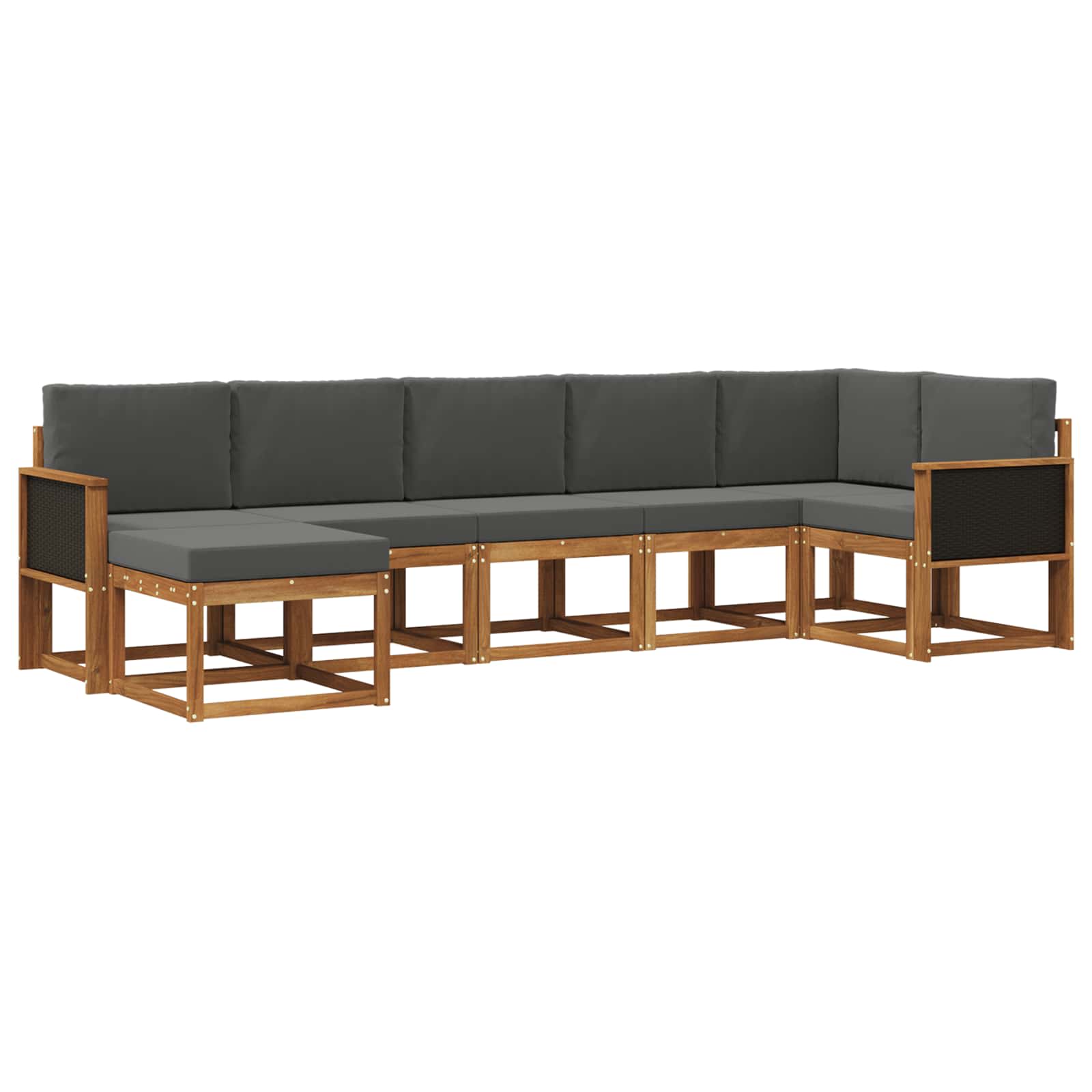Ensemble de canapés d'extérieur 7 pcs Naturel et Anthracite - XIOS