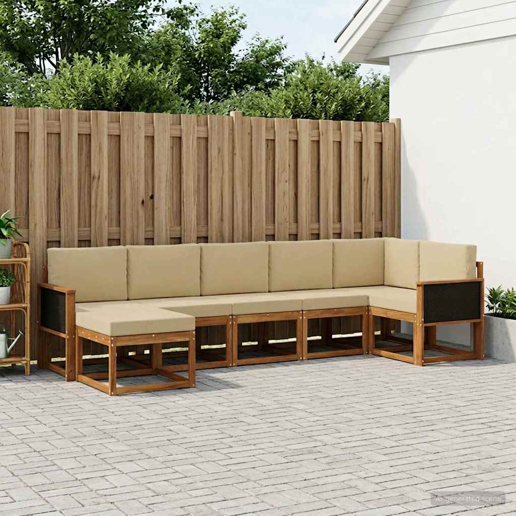 Ensemble de canapés d'extérieur 7 pcs Naturel et Beige - XIOS