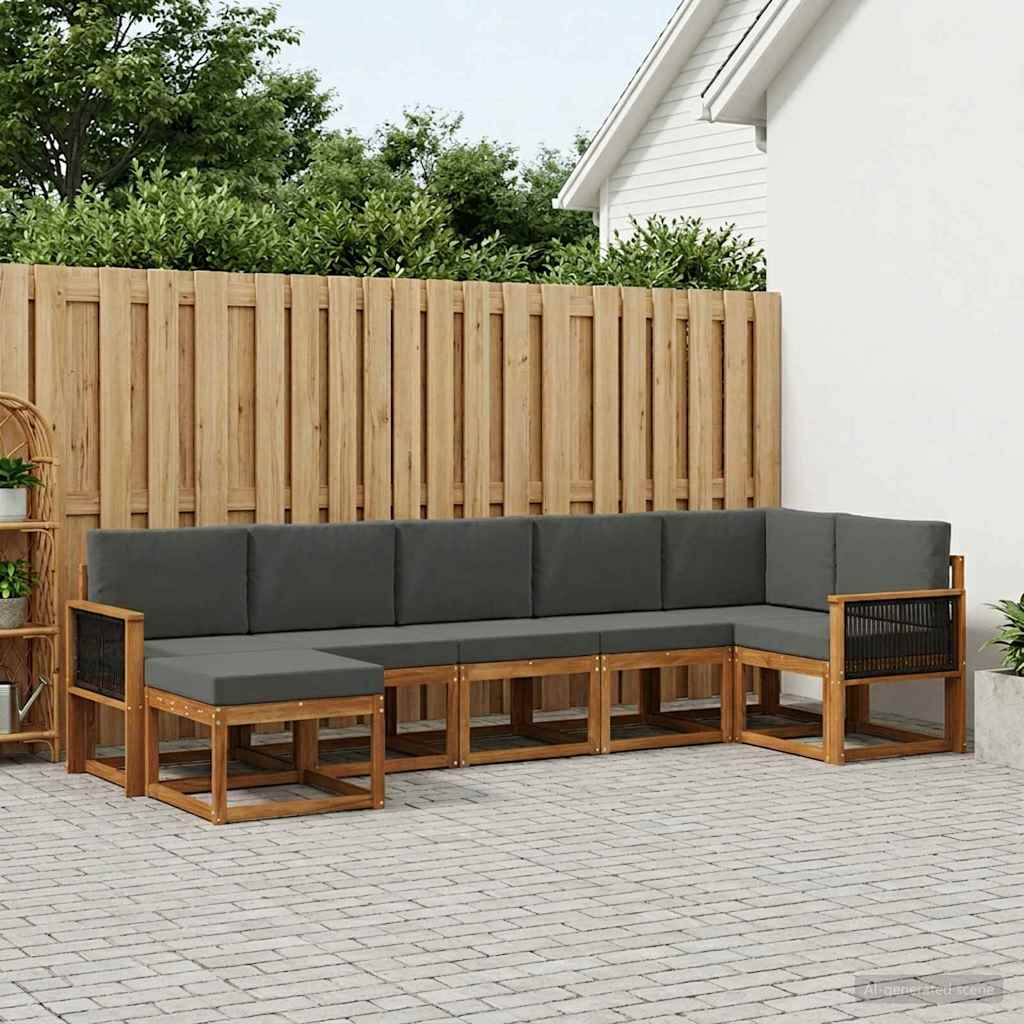 Ensemble de canapés d'extérieur 7 pcs Naturel et Anthracite - XIOS