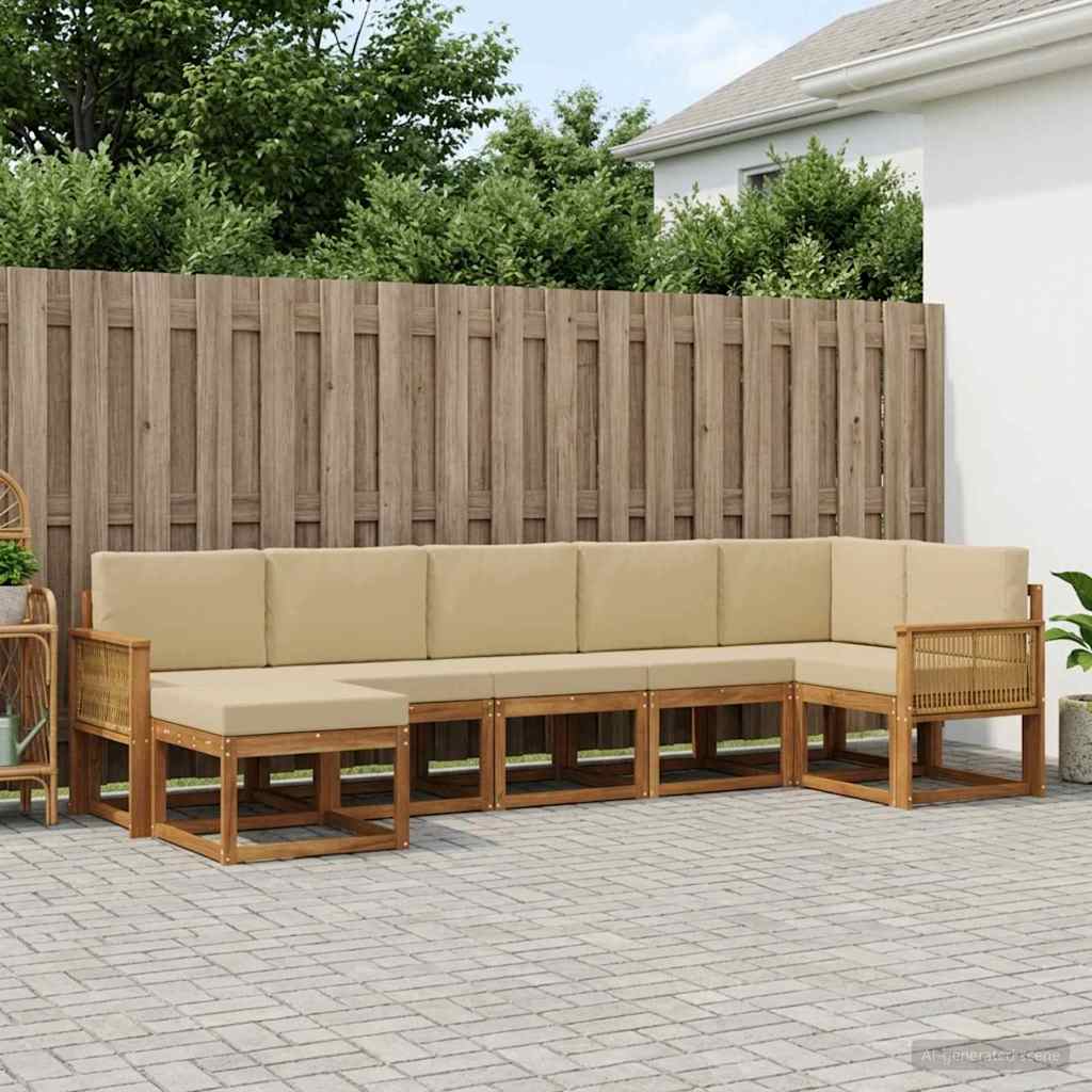 Ensemble de canapés d'extérieur 7 pcs Naturel et Beige - XIOS