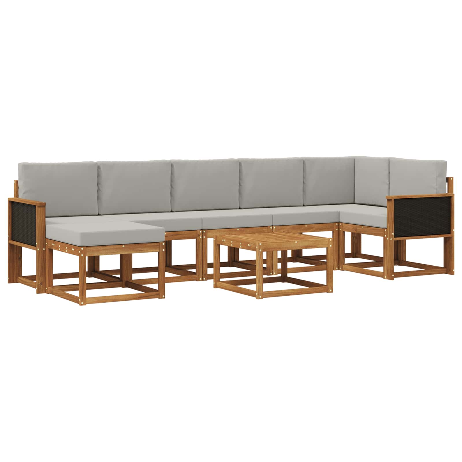 Ensemble de canapés d'extérieur 8 pcs Naturel et gris clair - XIOS