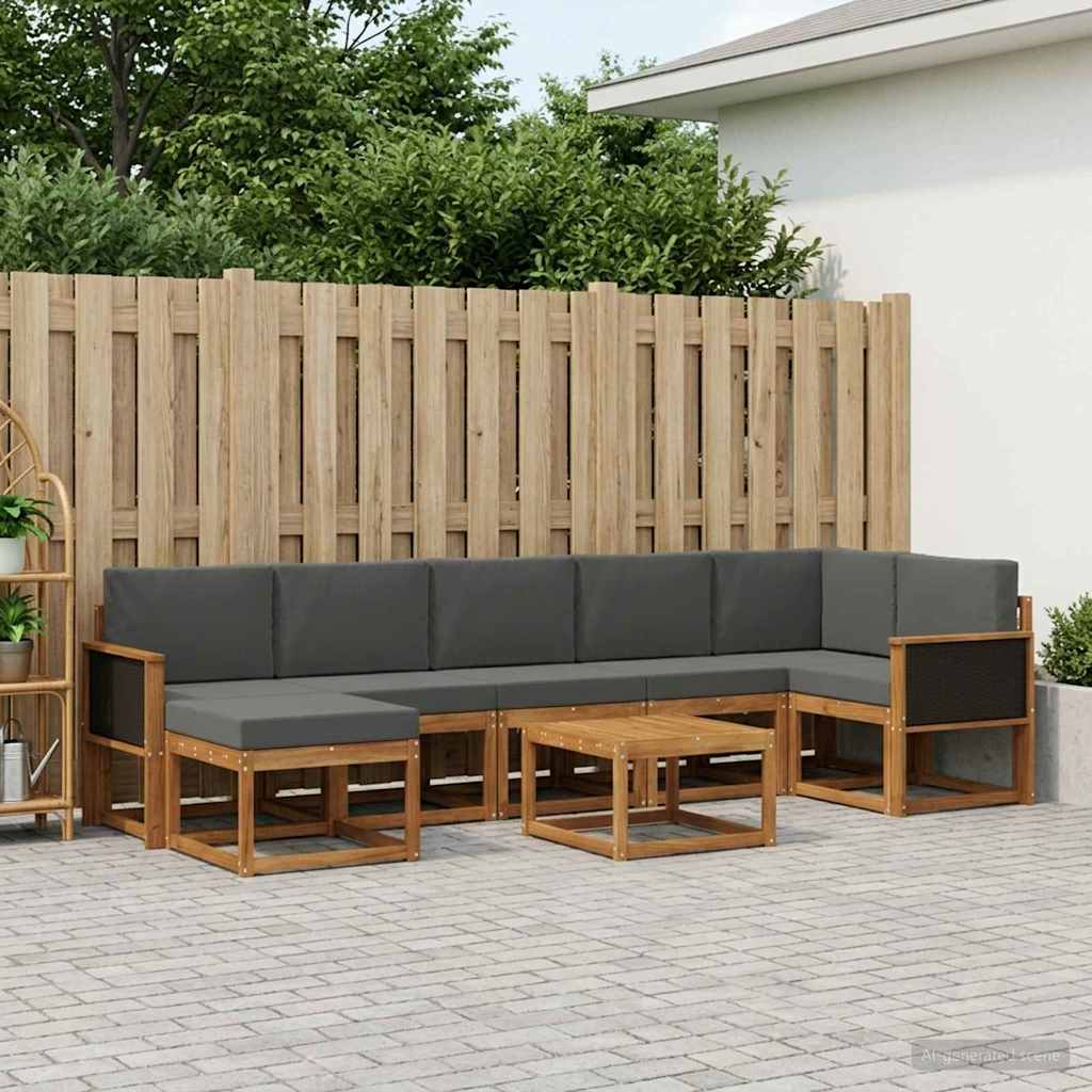 Ensemble de canapés d'extérieur 8 pcs Naturel et Anthracite - XIOS