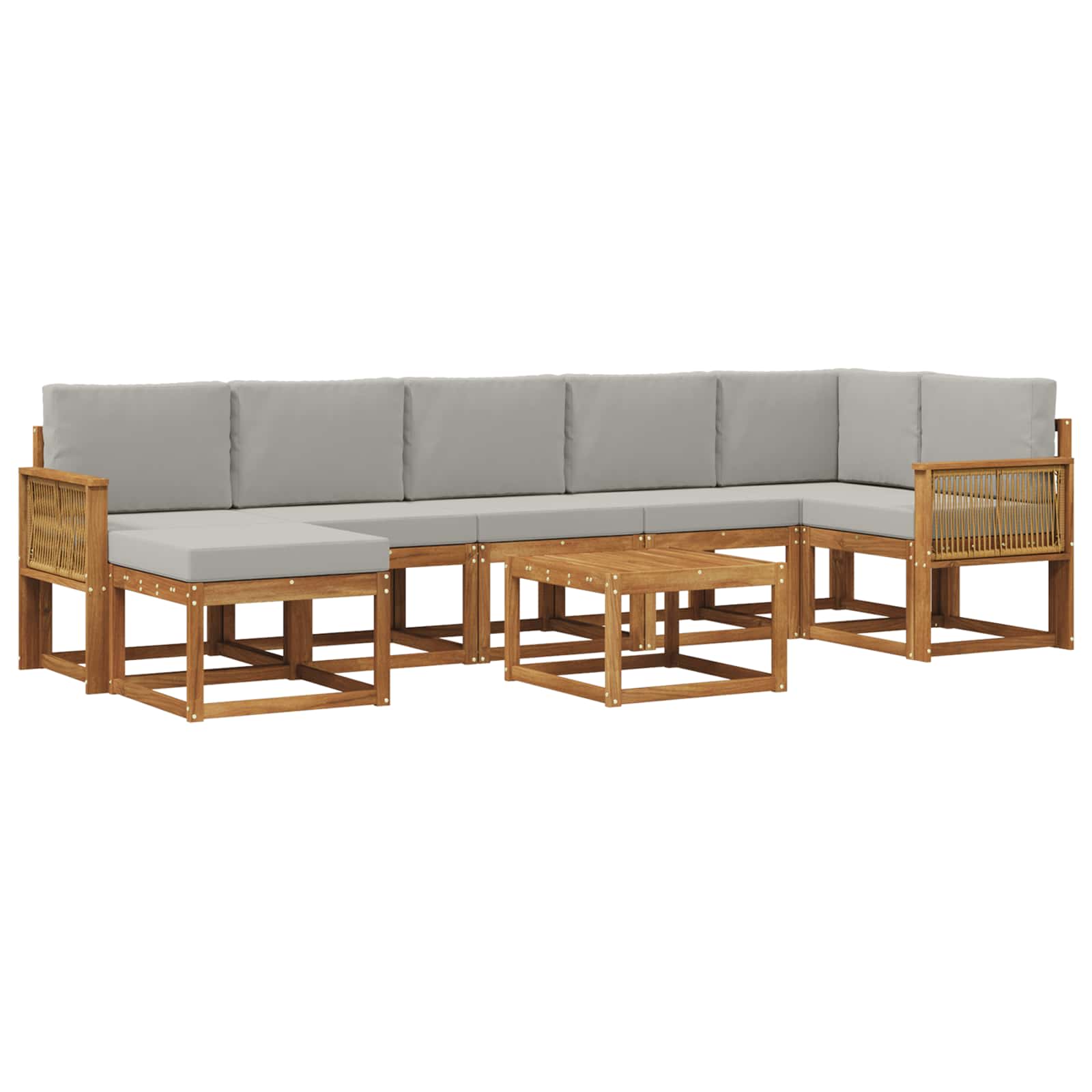 Ensemble de canapés d'extérieur 8 pcs Naturel et gris clair - XIOS