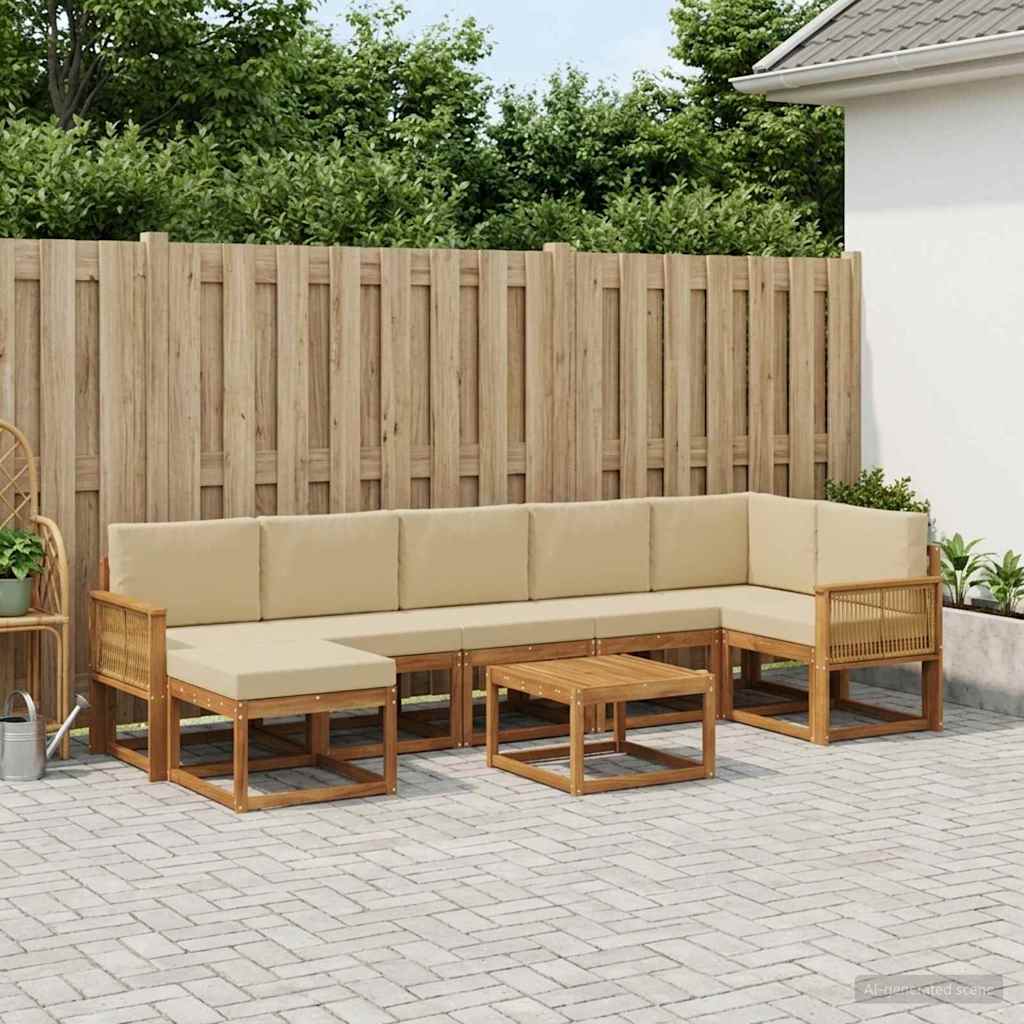 Ensemble de canapés d'extérieur 8 pcs Naturel et Beige - XIOS