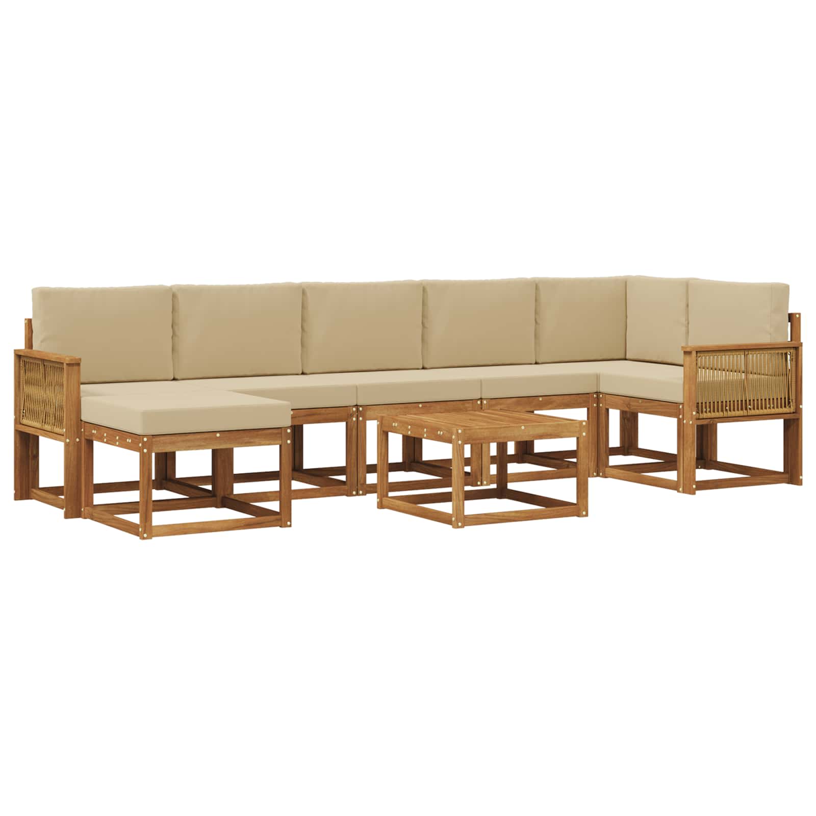 Ensemble de canapés d'extérieur 8 pcs Naturel et Beige - XIOS
