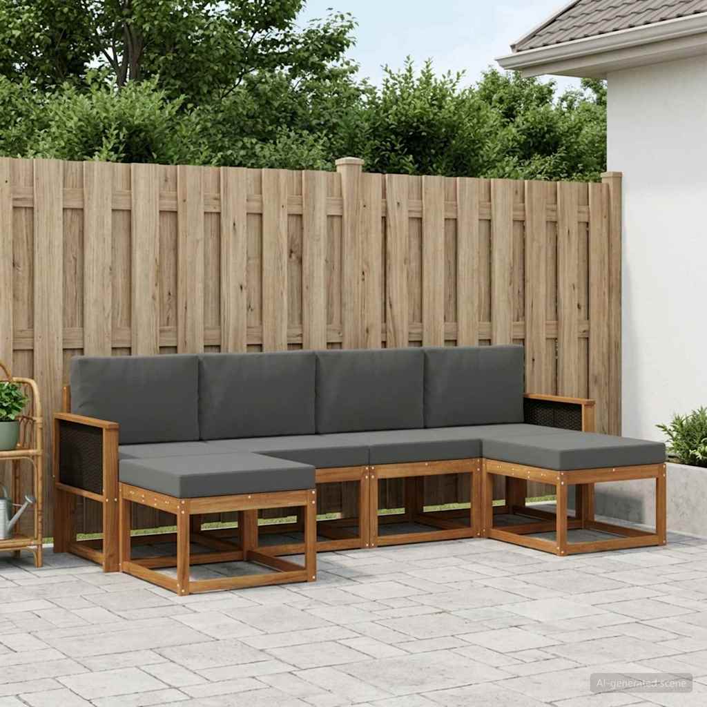 Ensemble de canapés d'extérieur 6 pcs Naturel et Anthracite - XIOS