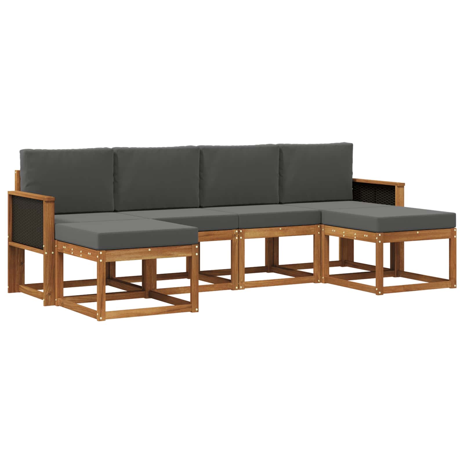 Ensemble de canapés d'extérieur 6 pcs Naturel et Anthracite - XIOS