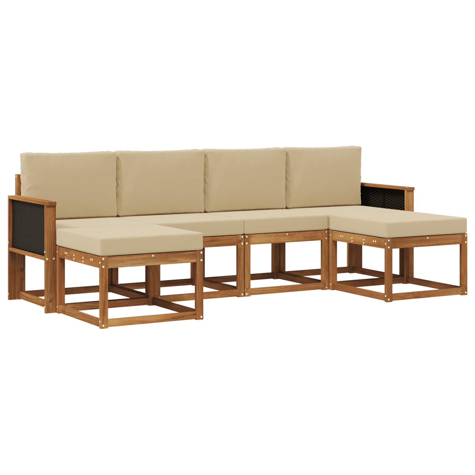 Ensemble de canapés d'extérieur 6 pcs Naturel et Beige - XIOS