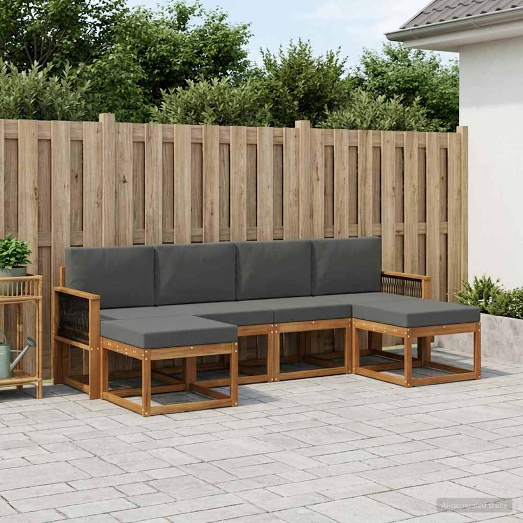 Ensemble de canapés d'extérieur 6 pcs Naturel et Anthracite - XIOS