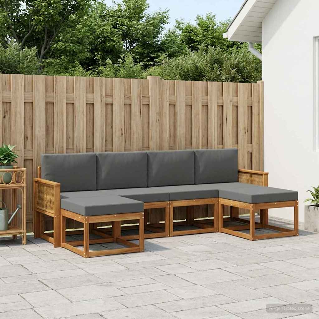Ensemble de canapés d'extérieur 6 pcs Naturel et Anthracite - XIOS