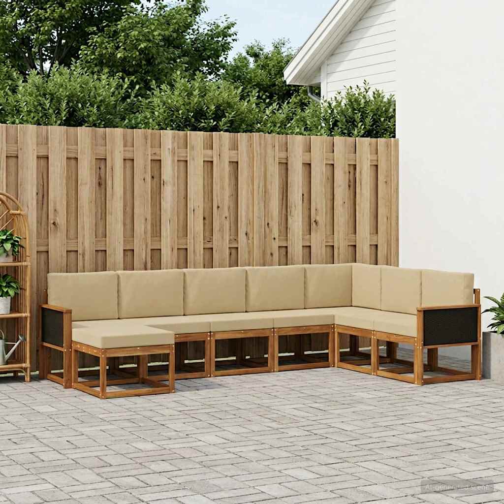 Ensemble de canapés d'extérieur 8 pcs Naturel et Beige - XIOS