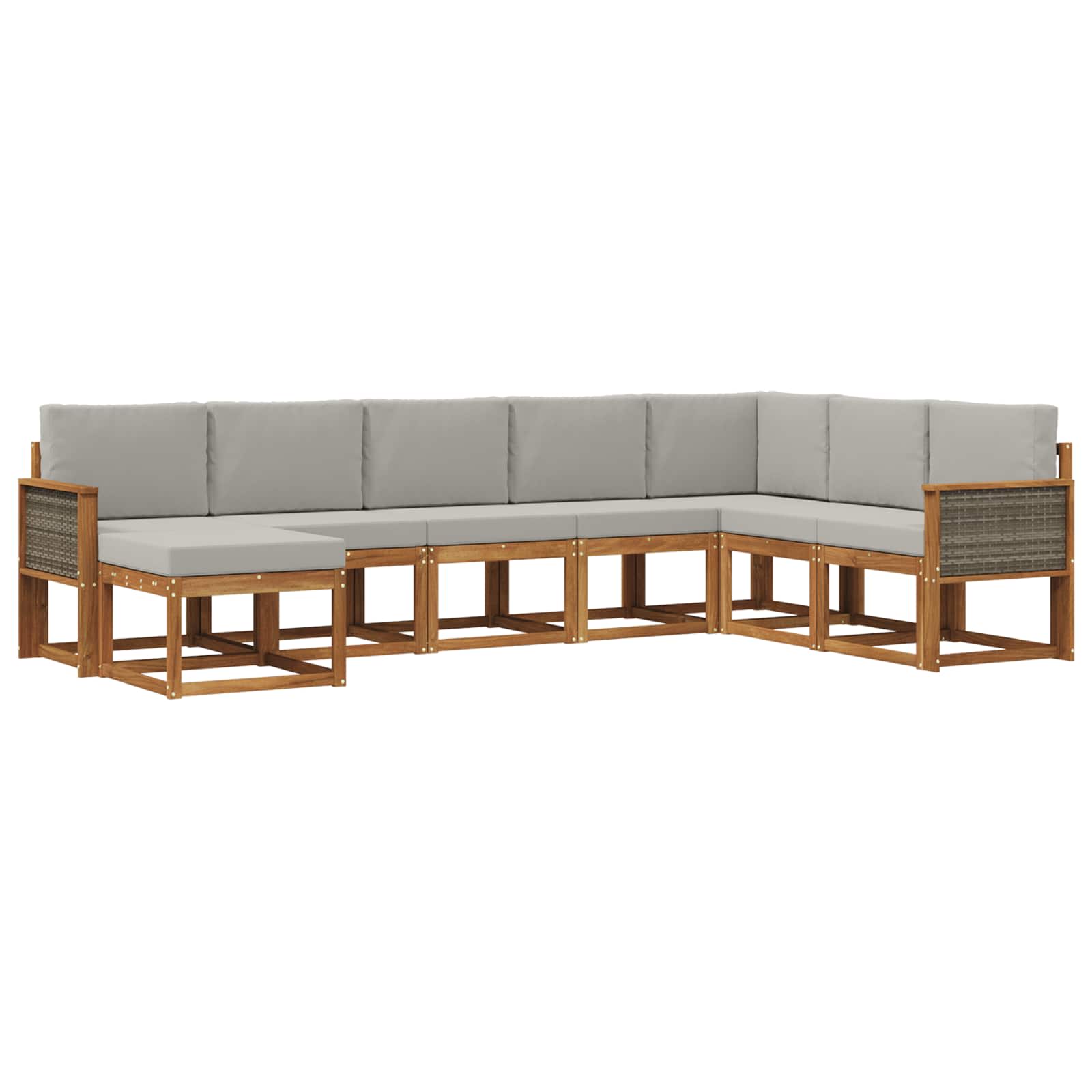 Ensemble de canapés d'extérieur 8 pcs Naturel et gris clair - XIOS