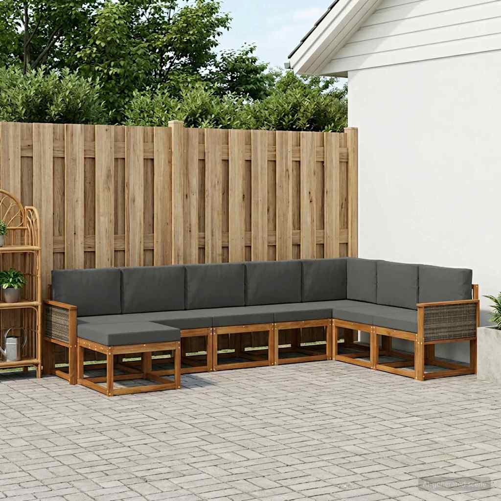 Ensemble de canapés d'extérieur 8 pcs Naturel et Anthracite - XIOS