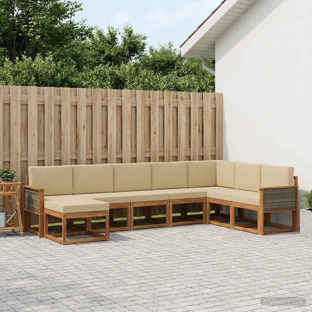 Ensemble de canapés d'extérieur 8 pcs Naturel et Beige - XIOS