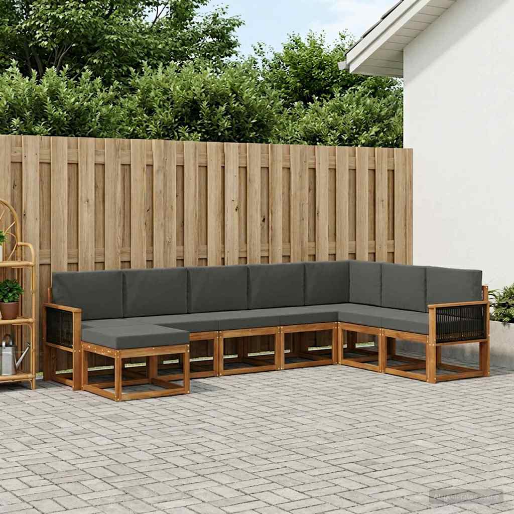 Ensemble de canapés d'extérieur 8 pcs Naturel et Anthracite - XIOS