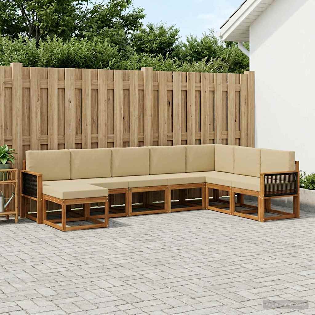 Ensemble de canapés d'extérieur 8 pcs Naturel et Beige - XIOS