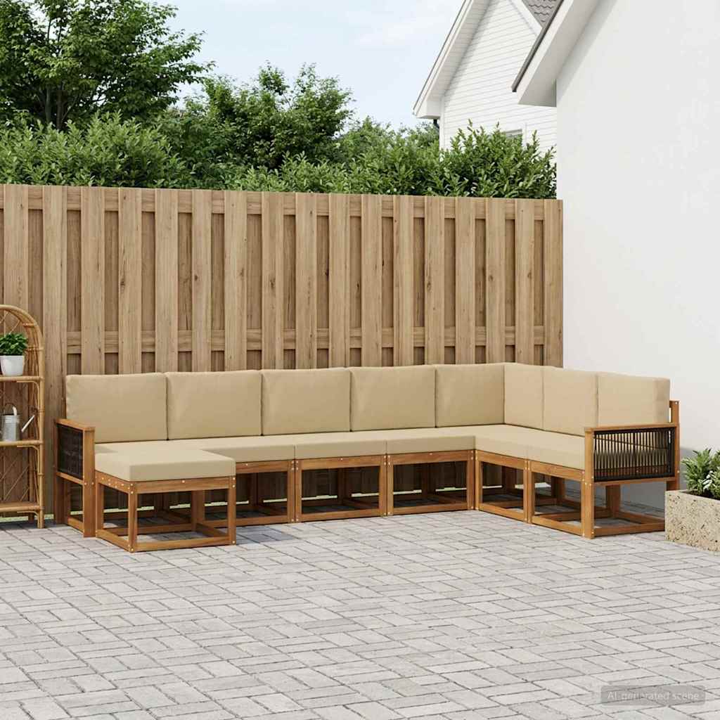 Ensemble de canapés d'extérieur 8 pcs Naturel et Beige - XIOS
