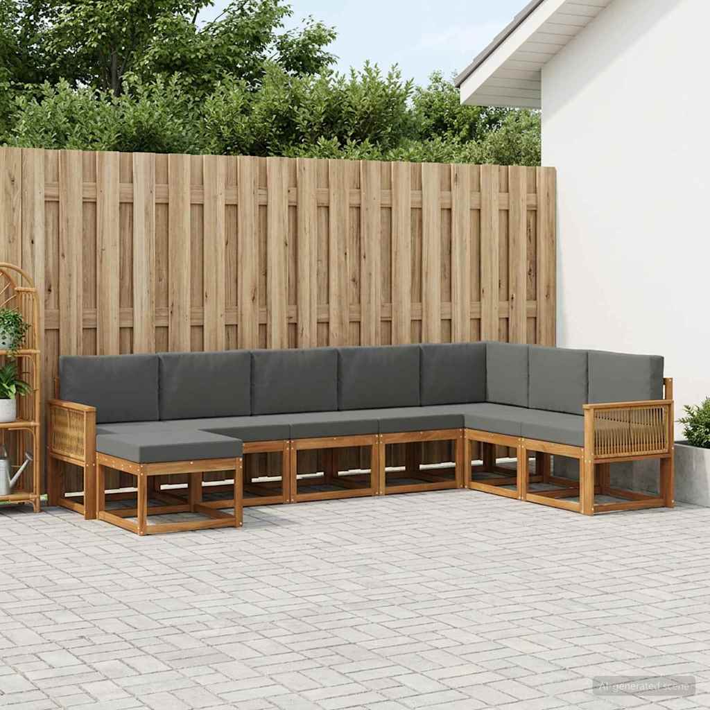 Ensemble de canapés d'extérieur 8 pcs Naturel et Anthracite - XIOS