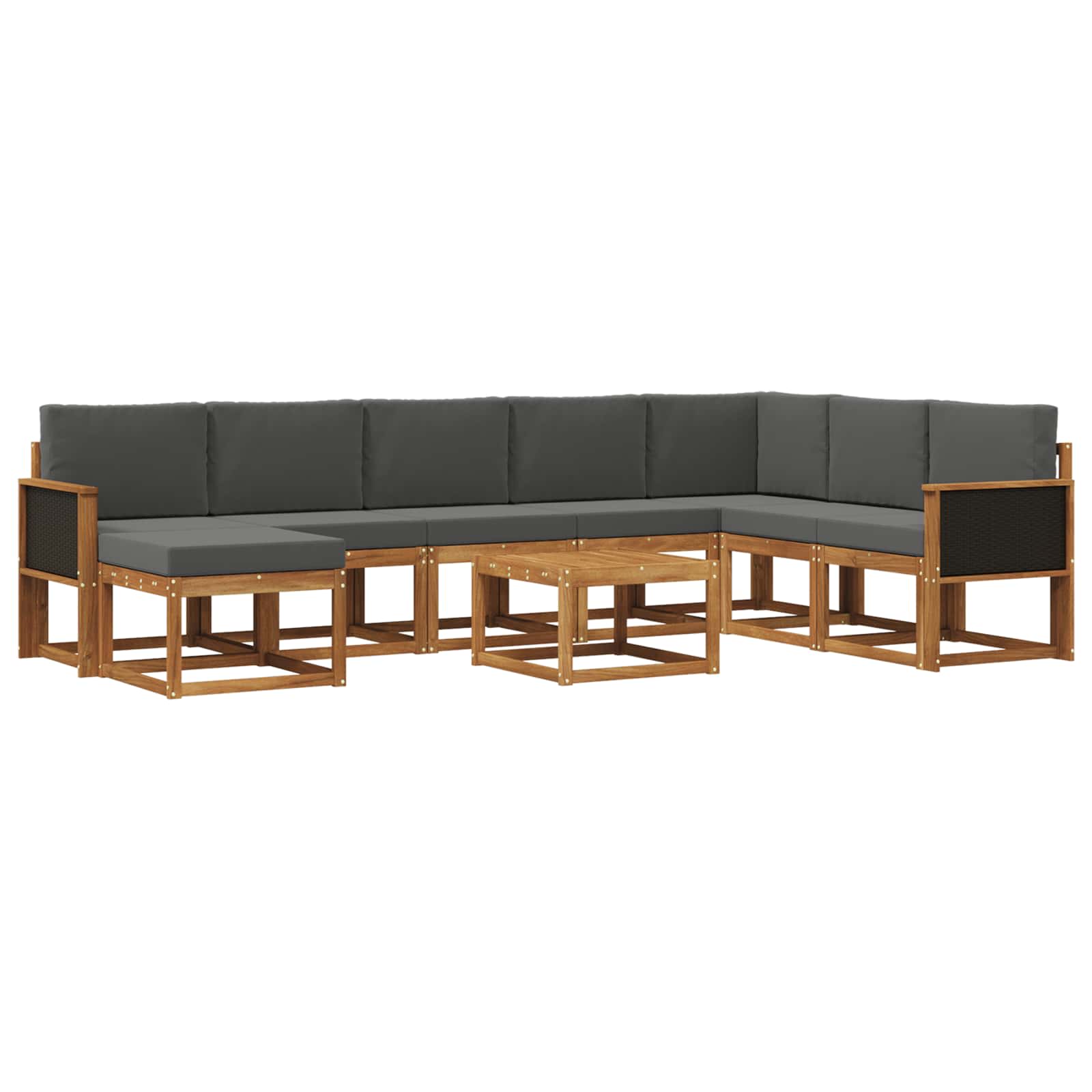 Ensemble de canapés d'extérieur 9 pcs Naturel et Anthracite - XIOS