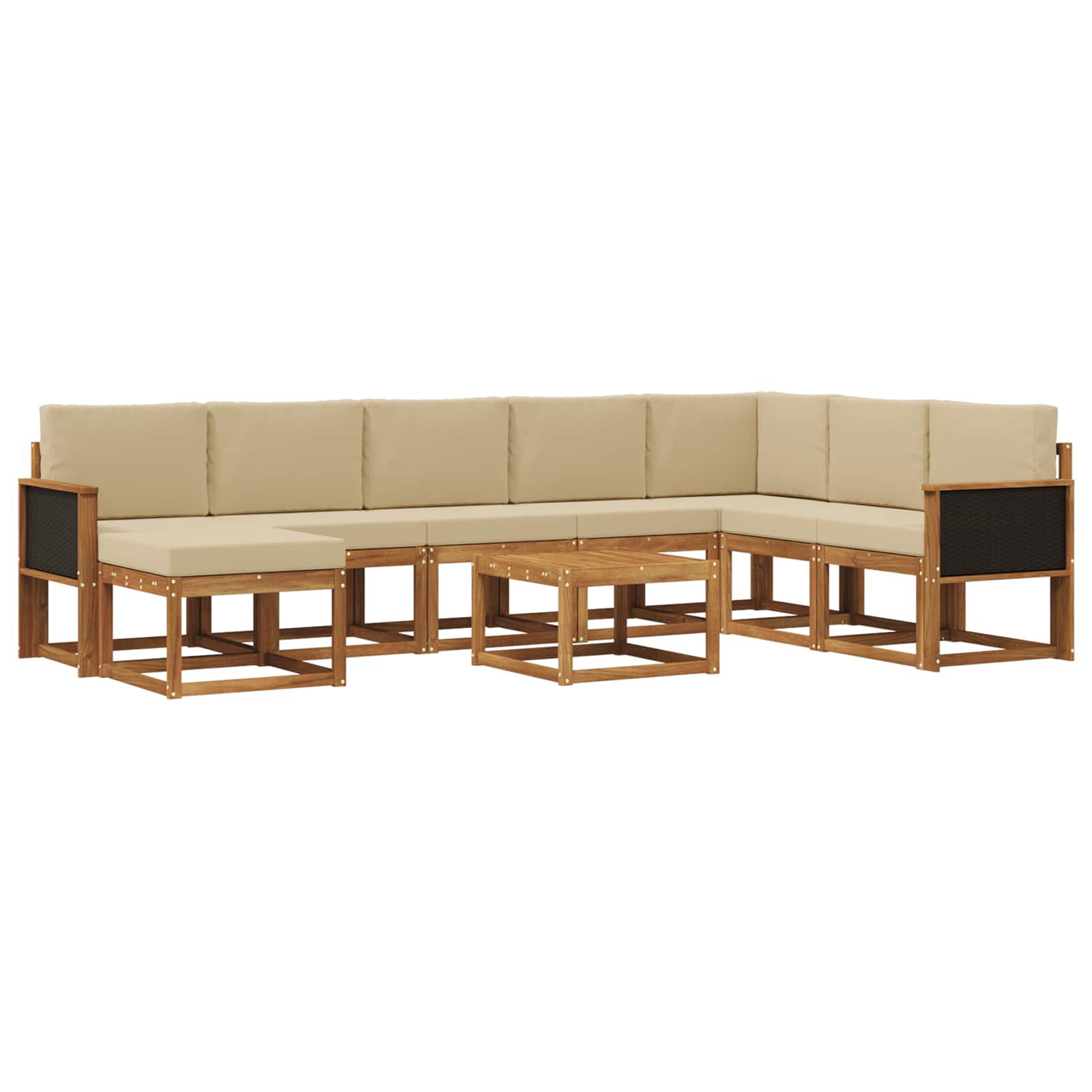 Ensemble de canapés d'extérieur 9 pcs Naturel et Beige - XIOS