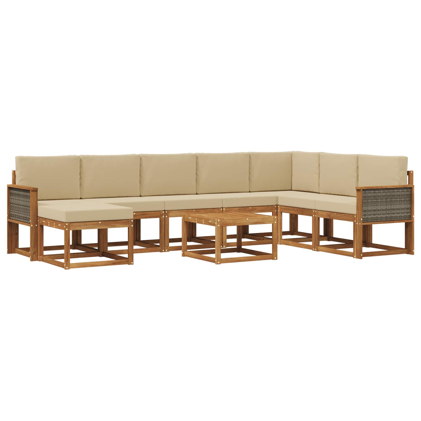 Ensemble de canapés d'extérieur 9 pcs Naturel et Beige - XIOS