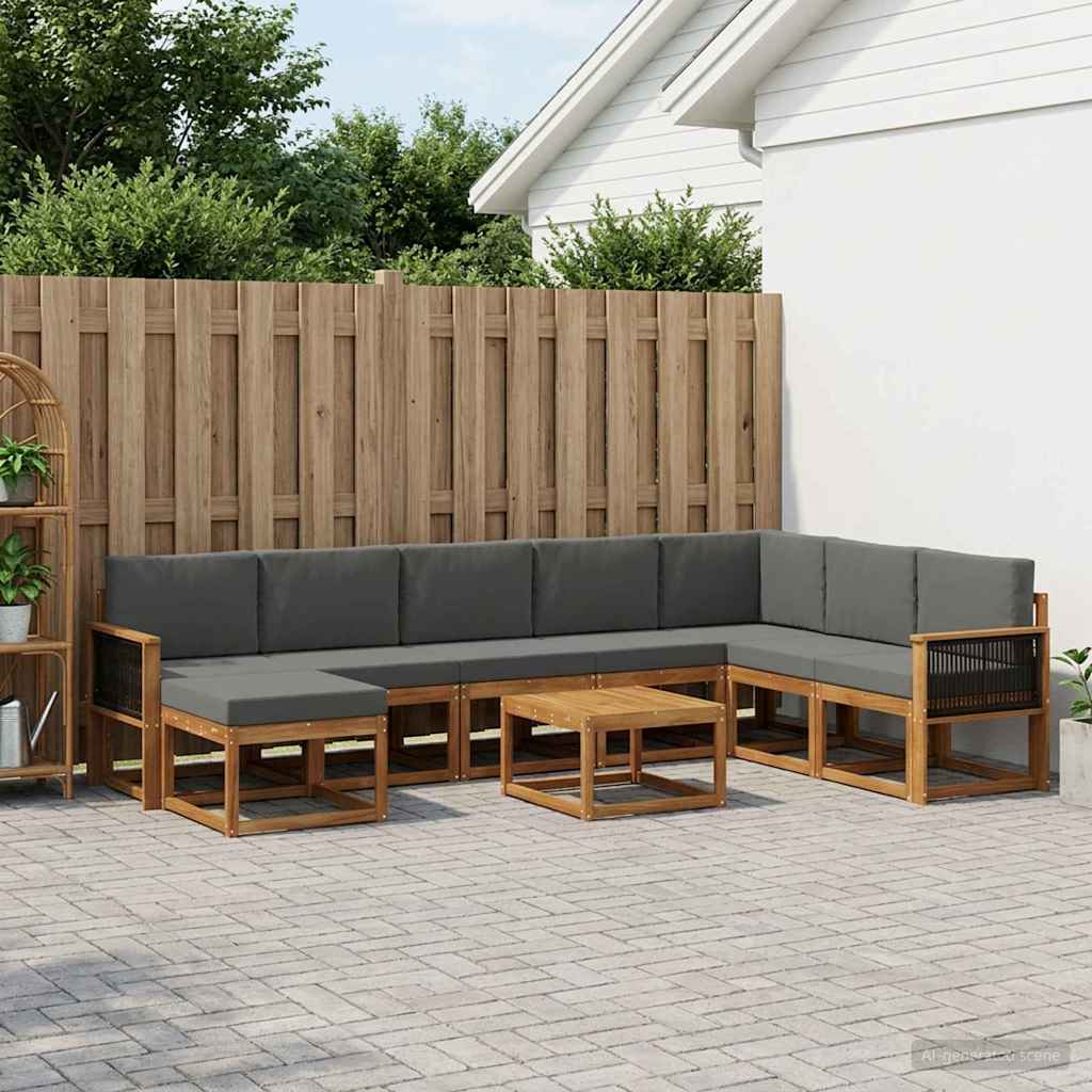 Ensemble de canapés d'extérieur 9 pcs Naturel et Anthracite - XIOS