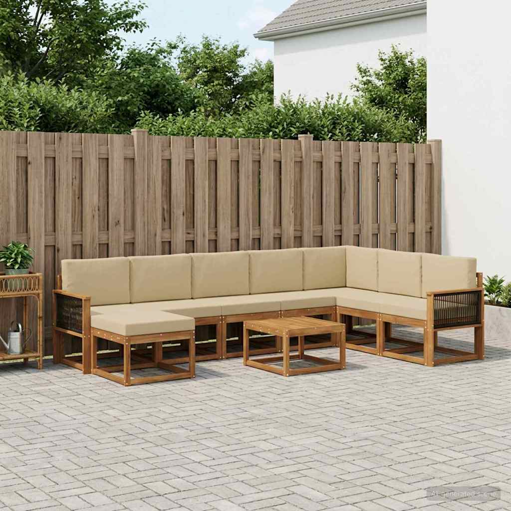 Ensemble de canapés d'extérieur 9 pcs Naturel et Beige - XIOS