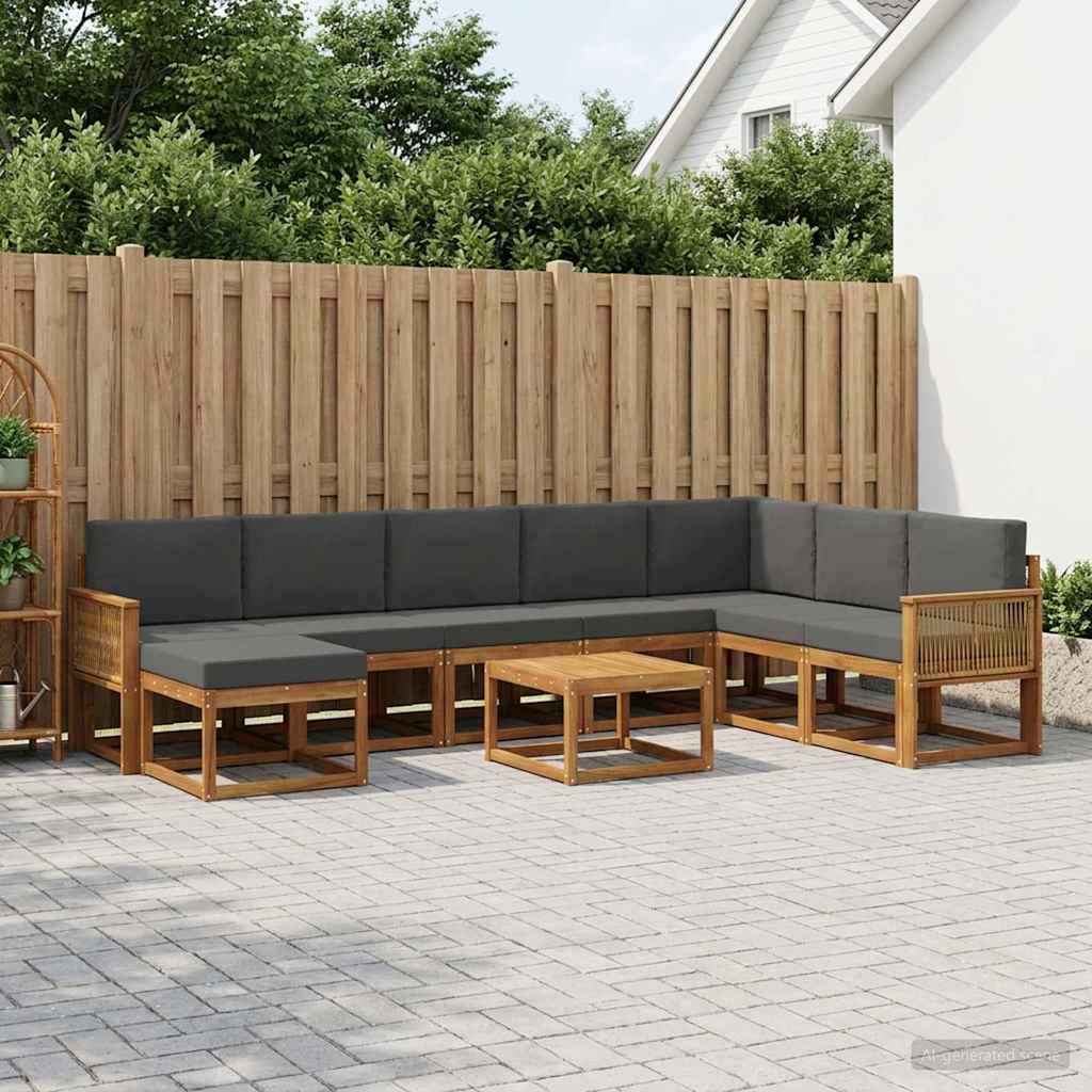 Ensemble de canapés d'extérieur 9 pcs Naturel et Anthracite - XIOS