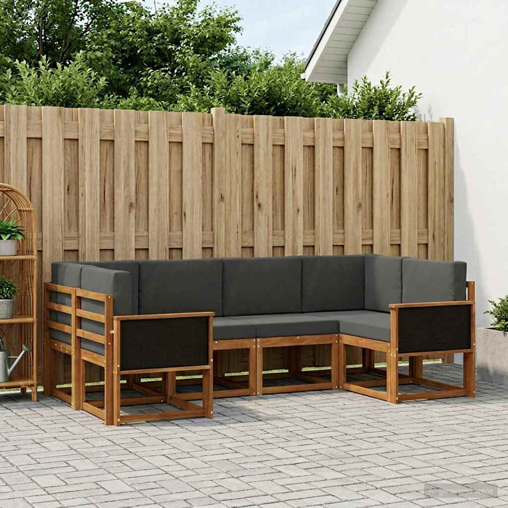 Ensemble de canapés d'extérieur 6 pcs Naturel et Anthracite - XIOS